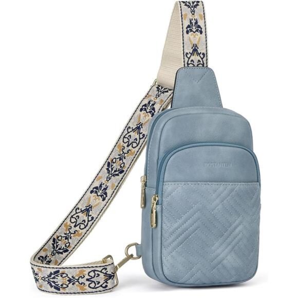 Quilted Crossbody Bags for Women Blue - Picture 1 of 7